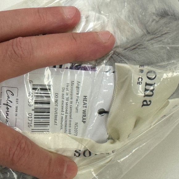 Sonoma Lavender Spa Heat Wrap Platinum Angora Microwaveable Heat Pad Silver NEW - Picture 14 of 16